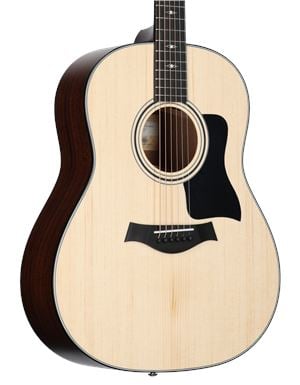 Taylor 317 Grand Pacific Acoustic Guitar with Case Body Angled View